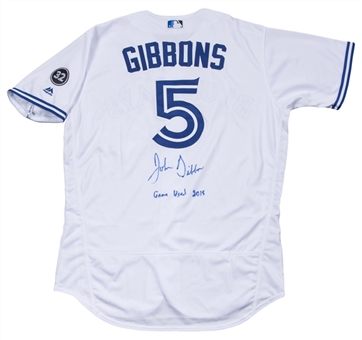 2018 John Gibbons Game Worn & Signed Toronto Blue Jays Home Jersey (Gibbons LOA)